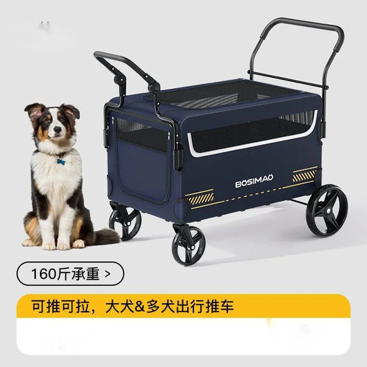 Dog Stroller 4 Wheel Pet Trolley Carrier