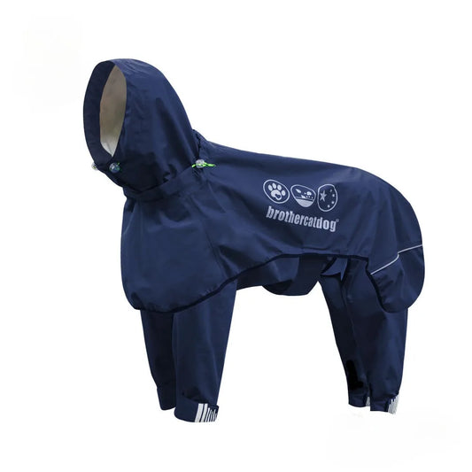 New Dog Raincoat Waterproof and Comfortable Fabric Night Reflective Hooded Pet Supplies Labrador Golden Retriever Bulldog