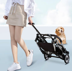 China Factory Supply Outdoor Portable Dog Pushchair Ergonomic Customizable Pet Stroller