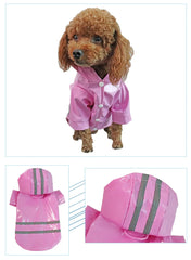 Summer Outdoor Puppy Pet Rain Coat S-XL Hoody Waterproof Jackets PU Raincoat for Dogs Apparel Clothes Little Teddy Dog Raincoat