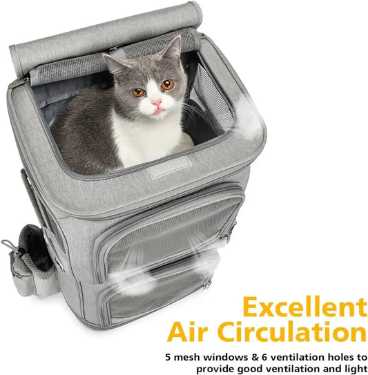 Trending hot product travel wheels stroller rolling trolley pet carrier Oxford Weekend pet carrier with wheels for 2 cats