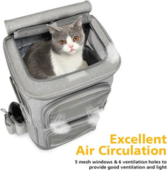 Trending hot product travel wheels stroller rolling trolley pet carrier Oxford Weekend pet carrier with wheels for 2 cats