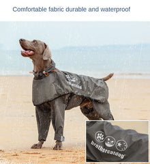New Dog Raincoat Waterproof and Comfortable Fabric Night Reflective Hooded Pet Supplies Labrador Golden Retriever Bulldog