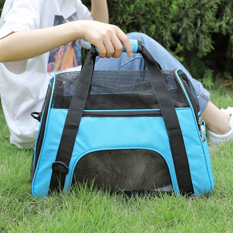 Soft-Sided Pet Travel Carrier Breathable Mesh Outdoor Tent Carrier