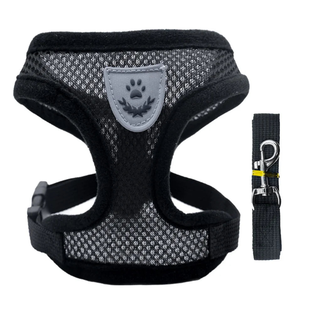 Cat Dog Harness With Lead Leash Kitten Puppy Outdoor Walking Collar