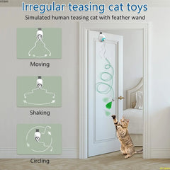 Cat Feather Toys,Hanging Electric Cat Toys for Indoor Cats,Retractable Cat Teaser Toy,Exercise Kitten Toys, Automatic Kitten Toy