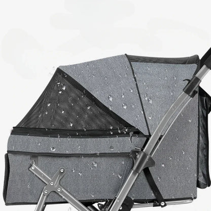 Foldable pet stroller Portable four-wheel trolley