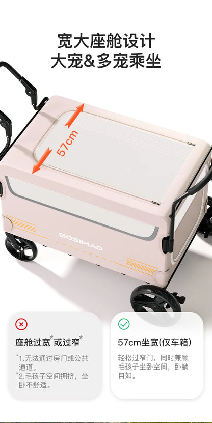 Dog Stroller 4 Wheel Pet Trolley Carrier