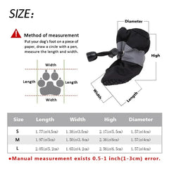 4pcs/set Waterproof Pet Dog Shoes Chihuahua Anti-slip Rain Boots Footwear For Small Cats Dogs Puppy Booties