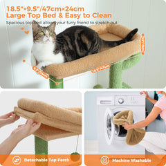 Multi-Level Luxury Cat Tree Tower with Cat Condo Cozy Perches Pet Play House Scratching Post Stable Cat Tower with Hanging Ball