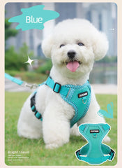 No Pull Small Dog Harness and Leash Set Breathable Puppy Chest Strap Reflective Pet Harness Vest 4-point Adjustment Chihuahua