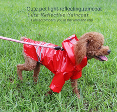 Summer Outdoor Puppy Pet Rain Coat S-XL Hoody Waterproof Jackets PU Raincoat for Dogs Apparel Clothes Little Teddy Dog Raincoat