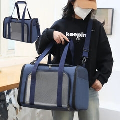 Dog Cat Carrier Bag Soft Carrier Side Backpack Pet Dog Travel Bags Airline Approved Transport for Small Dogs Cats Outgoing