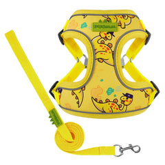 CDDMPET Dog Harness and Leash Set for Small Dogs Cartoon Puppy Harness Vest French Bulldog Walking Chest Strap Pet Accessories