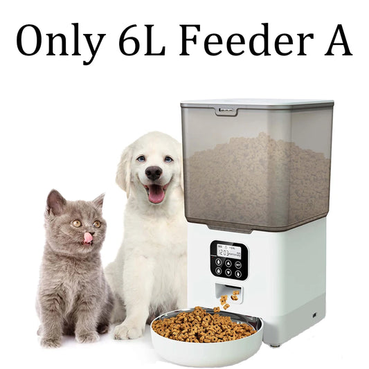 6L Dog Automatic Feeder Transparent Pet Smart Feeder 2L Cats Dispenser Feeding Bowl Remote Tuya WIFI Control Dry Food Pet Feeder