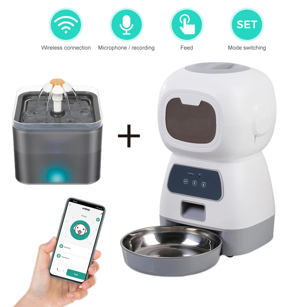 3.5L Automatic Pet Feeder WiFi APP Smart Timed Dosing Feeder