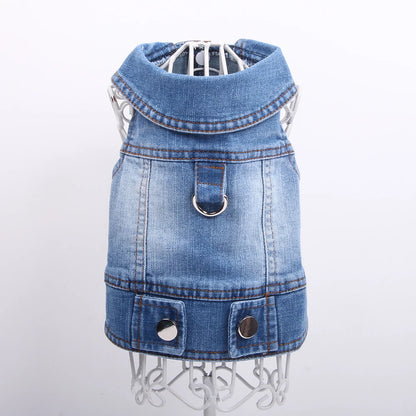 Dogs and Cats Jeans Coat Jacket Silver Buckle Denim Vest