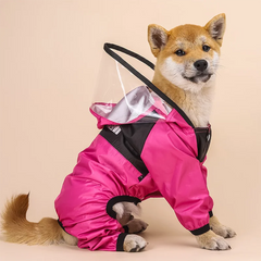 Pet Dog Raincoat Transparent Hooded Jumpsuit Waterproof Water Resistant Coat Clothes for Dogs Outdoor Pet Jacket Supplies