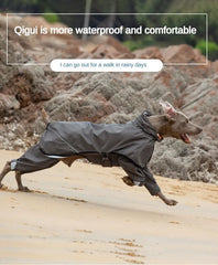 New Dog Raincoat Waterproof and Comfortable Fabric Night Reflective Hooded Pet Supplies Labrador Golden Retriever Bulldog