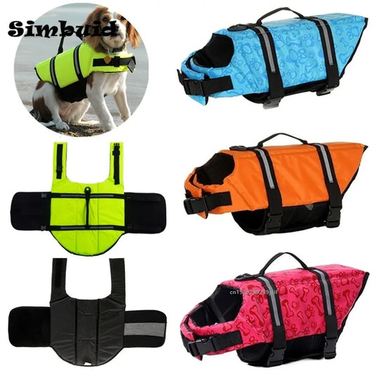 Summer Dog Life Jacket Reflective Adjustable Large Dogs Swimwear