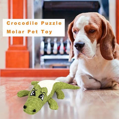 Pet Chew Toys Interactive Cartoon Animal Plush Alligator Shape Dog Sound Toy Gnawing Grinding Teeth Training Supplies