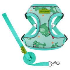 CDDMPET Dog Harness and Leash Set for Small Dogs Cartoon Puppy Harness Vest French Bulldog Walking Chest Strap Pet Accessories