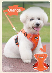 No Pull Small Dog Harness and Leash Set Breathable Puppy Chest Strap Reflective Pet Harness Vest 4-point Adjustment Chihuahua