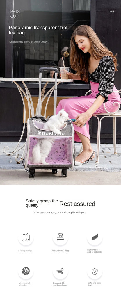 Portable Pet Cart Travel Transport Bag