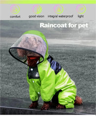 Pet Dog Raincoat Transparent Hooded Jumpsuit Waterproof Water Resistant Coat Clothes for Dogs Outdoor Pet Jacket Supplies