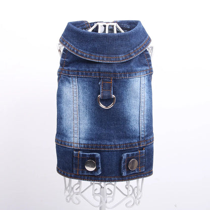 Dogs and Cats Jeans Coat Jacket Silver Buckle Denim Vest
