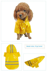 Summer Outdoor Puppy Pet Rain Coat S-XL Hoody Waterproof Jackets PU Raincoat for Dogs Apparel Clothes Little Teddy Dog Raincoat