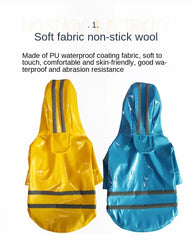 Summer Outdoor Puppy Pet Rain Coat S-XL Hoody Waterproof Jackets PU Raincoat for Dogs Apparel Clothes Little Teddy Dog Raincoat
