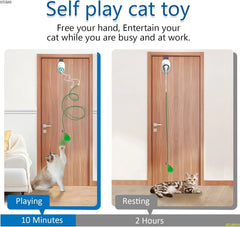Cat Feather Toys,Hanging Electric Cat Toys for Indoor Cats,Retractable Cat Teaser Toy,Exercise Kitten Toys, Automatic Kitten Toy