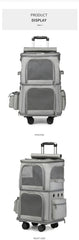 Trending hot product travel wheels stroller rolling trolley pet carrier Oxford Weekend pet carrier with wheels for 2 cats