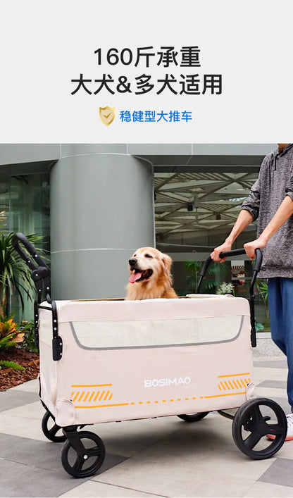 Dog Stroller 4 Wheel Pet Trolley Carrier