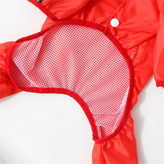 Dog Raincoat Waterproof Dogface Large Dog Rain Coat Jacket Reflective Adjustable Pet Dog Raincoat with Hood Pet Supplies