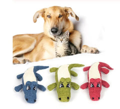 Pet Chew Toys Interactive Cartoon Animal Plush Alligator Shape Dog Sound Toy Gnawing Grinding Teeth Training Supplies