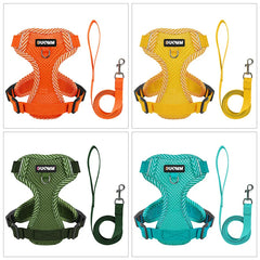 No Pull Small Dog Harness and Leash Set Breathable Puppy Chest Strap Reflective Pet Harness Vest 4-point Adjustment Chihuahua