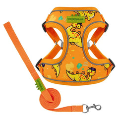 CDDMPET Dog Harness and Leash Set for Small Dogs Cartoon Puppy Harness Vest French Bulldog Walking Chest Strap Pet Accessories