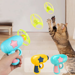 Funny Cat Interactive Teaser Training Toy Rotating Flying Discs Games Toys Pets Supplies Accessories Toys for Cat Random Color