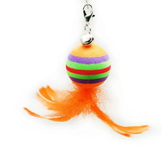 Cat Toys Interactive Funny Cat Feather Wand Suction Cup Ball Feathers Replacements with Bells for Indoor Cats Kitten Exercise