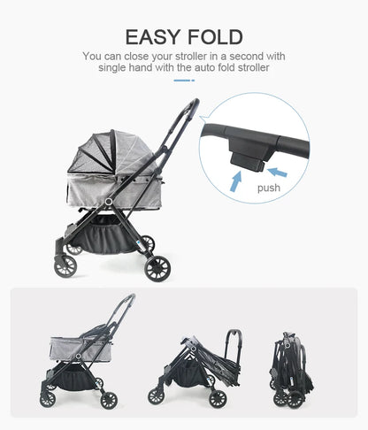 Pet Stroller,New Design Easy To Carry Pet Strollers For 2 Pets