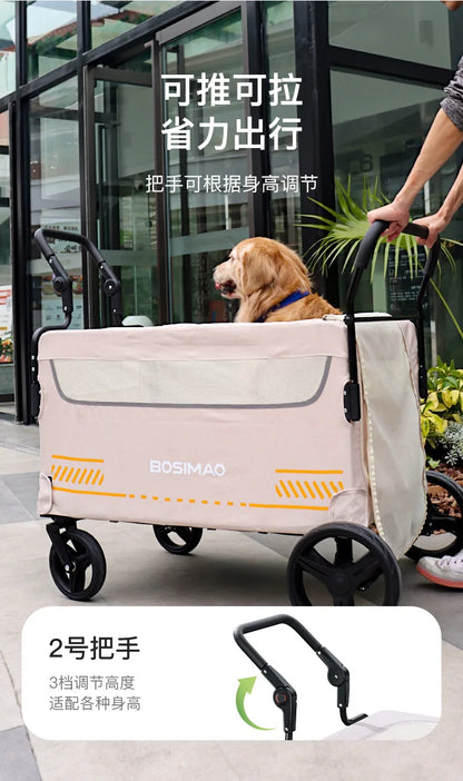 Dog Stroller 4 Wheel Pet Trolley Carrier