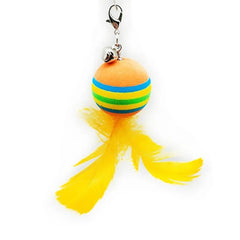 Cat Toys Interactive Funny Cat Feather Wand Suction Cup Ball Feathers Replacements with Bells for Indoor Cats Kitten Exercise