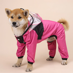 Pet Dog Raincoat Transparent Hooded Jumpsuit Waterproof Water Resistant Coat Clothes for Dogs Outdoor Pet Jacket Supplies