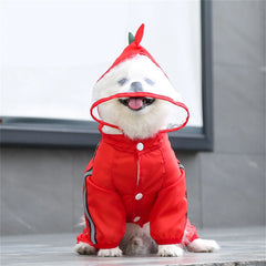 Dog Raincoat Waterproof Dogface Large Dog Rain Coat Jacket Reflective Adjustable Pet Dog Raincoat with Hood Pet Supplies