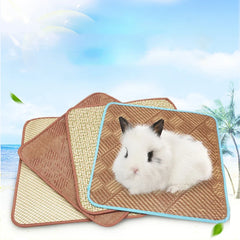 30*30cm Pet Rattan Mat Multipurpose Cooling Pad Sleeping Mat Pet Summer Supplies For Rabbit Chinchilla Guinea Pig ﻿