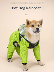Pet Dog Raincoat Transparent Hooded Jumpsuit Waterproof Water Resistant Coat Clothes for Dogs Outdoor Pet Jacket Supplies