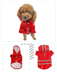 Summer Outdoor Puppy Pet Rain Coat S-XL Hoody Waterproof Jackets PU Raincoat for Dogs Apparel Clothes Little Teddy Dog Raincoat