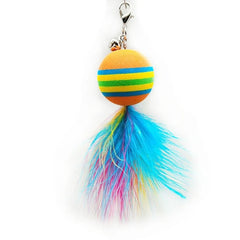 Cat Toys Interactive Funny Cat Feather Wand Suction Cup Ball Feathers Replacements with Bells for Indoor Cats Kitten Exercise